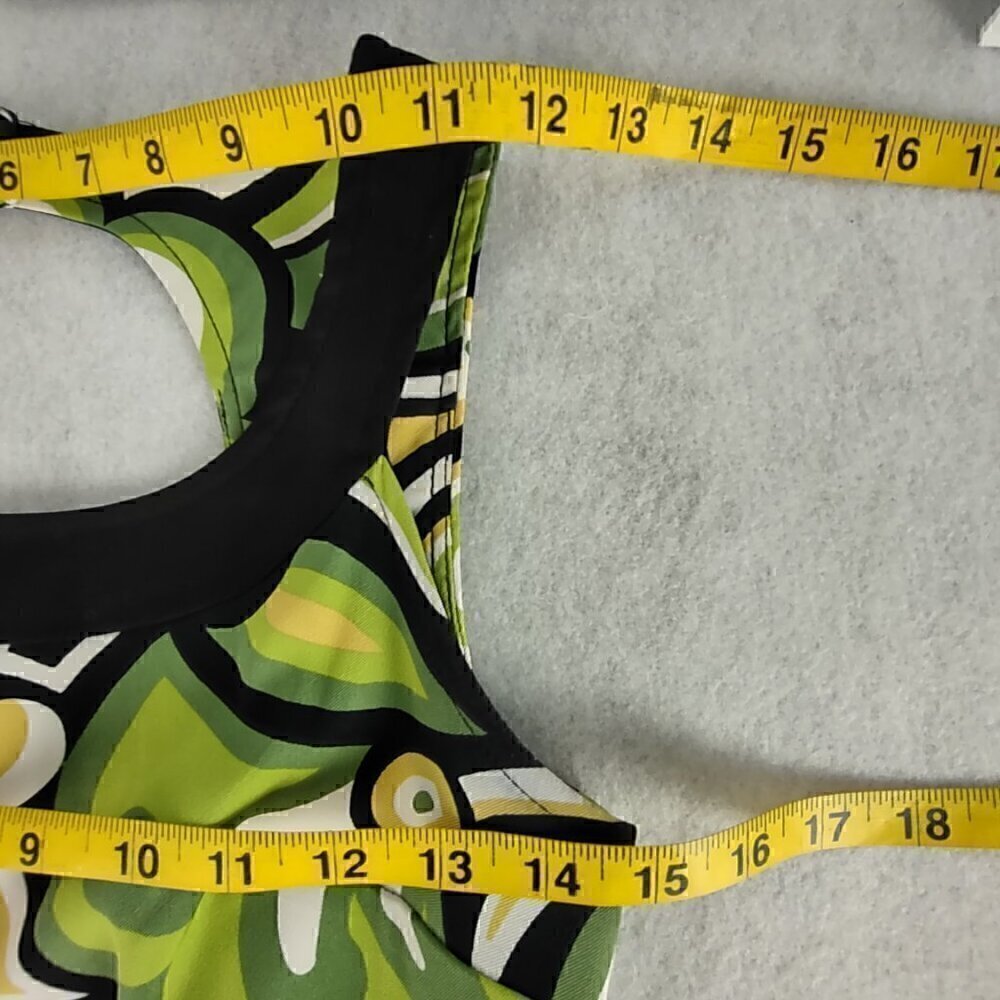 Kim Rogers Signature Petite Green Mod Print Sleeveless Sheath Dress 4P - Picture 8 of 11